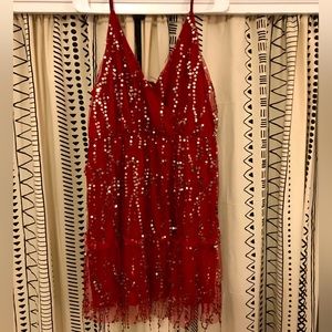 Burgundy sequin dress by Southern Fried Chics